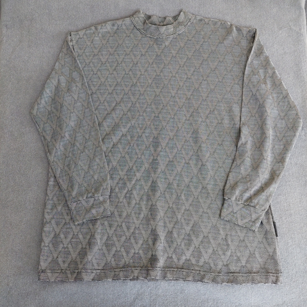 Le Monde Homme Couture Vintage 90s Geometric Textured Knit Sweater XL EUC